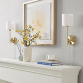 Elegant Metal Wall Sconce with Cylinder Shade (Set of 2)